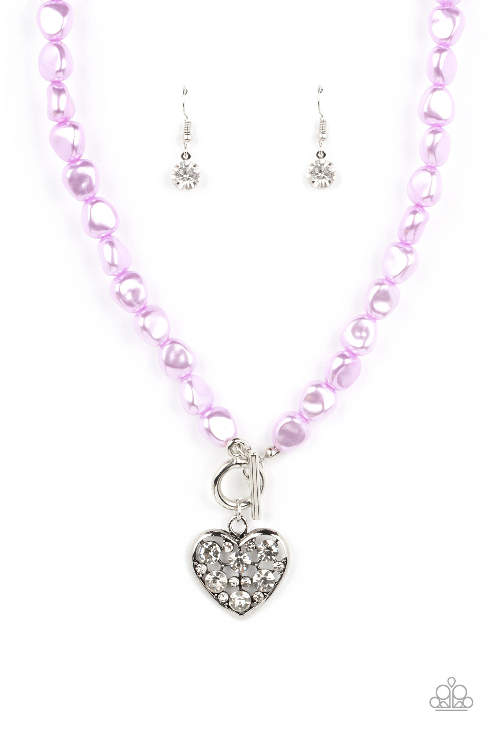 Color Me Smitten Paparazzi Accessories Necklace with Earrings Purple