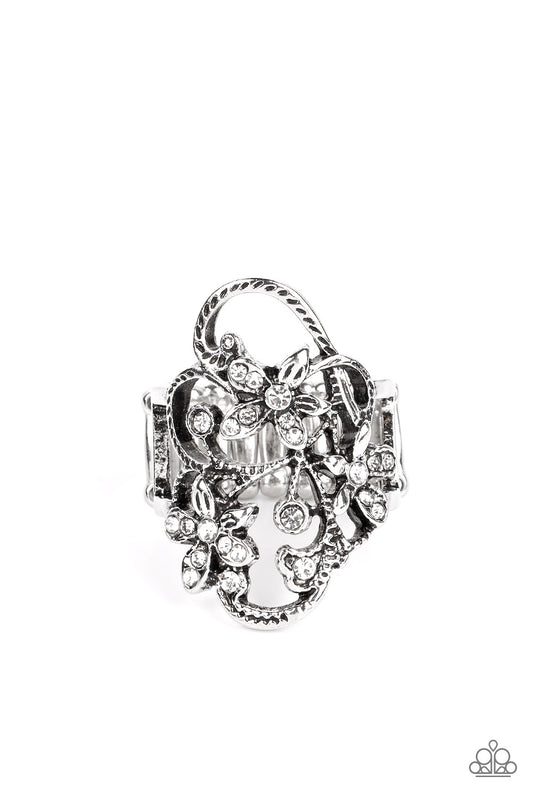 Flirtatiously Flowering – White | Paparazzi Ring