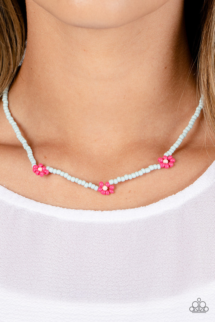 Bewitching Beading Paparazzi Accessories Necklace with Earrings - Pink