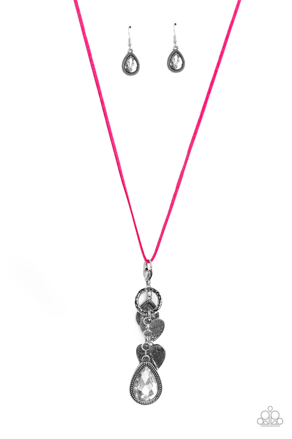 Casanova Clique Paparazzi Accessories Necklace with Earrings - Pink