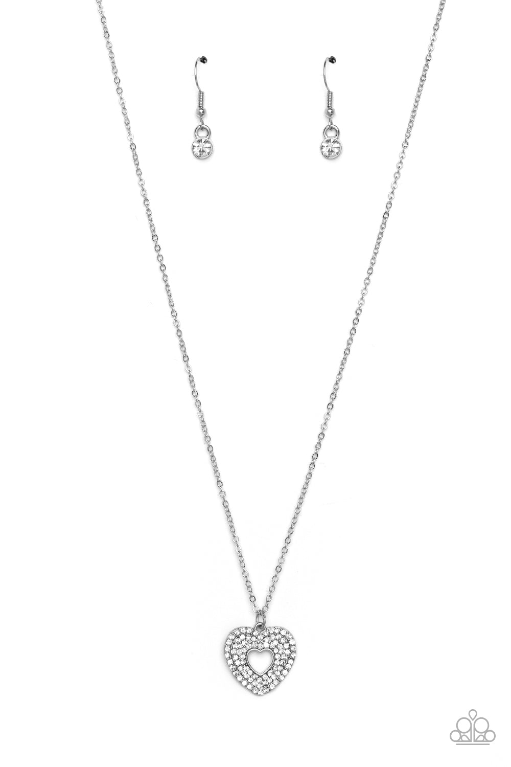 Romantic Retreat Paparazzi Accessories Necklace with Earrings - White