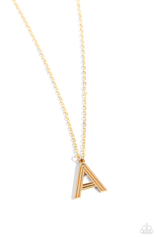 A - Leave Your Initials – Gold | Paparazzi Necklace