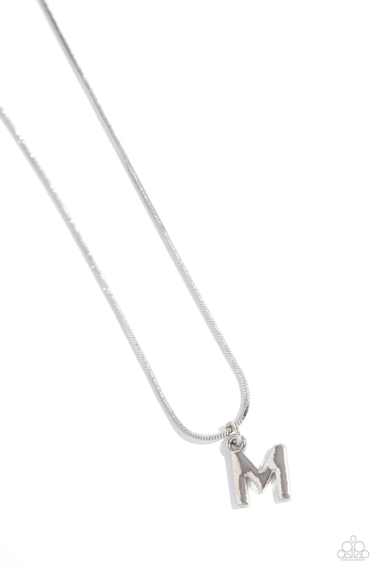 M - Seize the Initial – Silver | Paparazzi Necklace