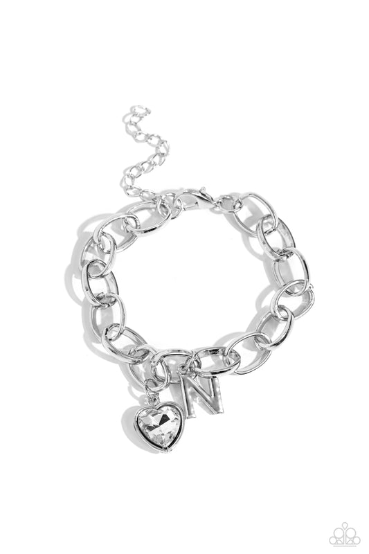 N - Guess Now Its INITIAL – Silver | Paparazzi Bracelet