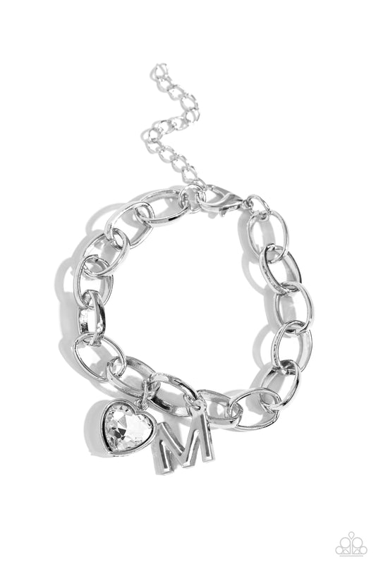M - Guess Now Its INITIAL – Silver | Paparazzi Bracelet