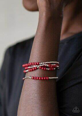 Bead Between the Lines Paparazzi Accessories Bracelet Red