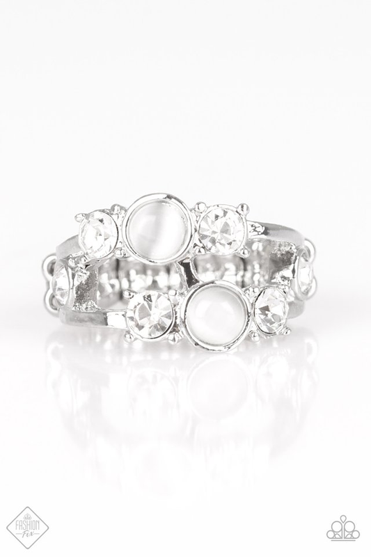 Moonlit Masquerade – White | Paparazzi Ring